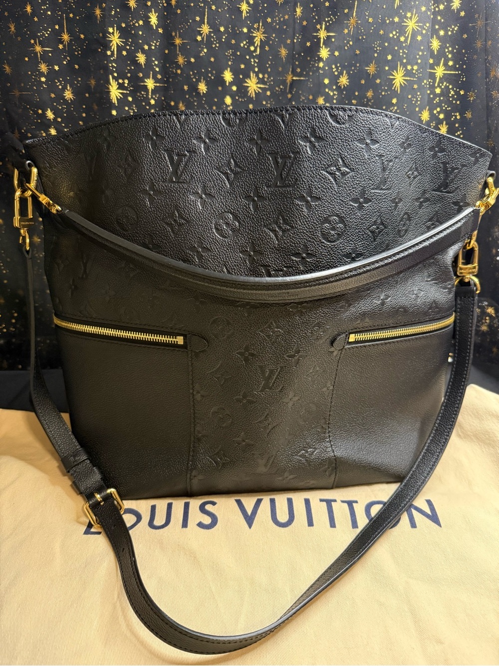 Louis Vuitton Black Monogram Empreinte Mélie Bag